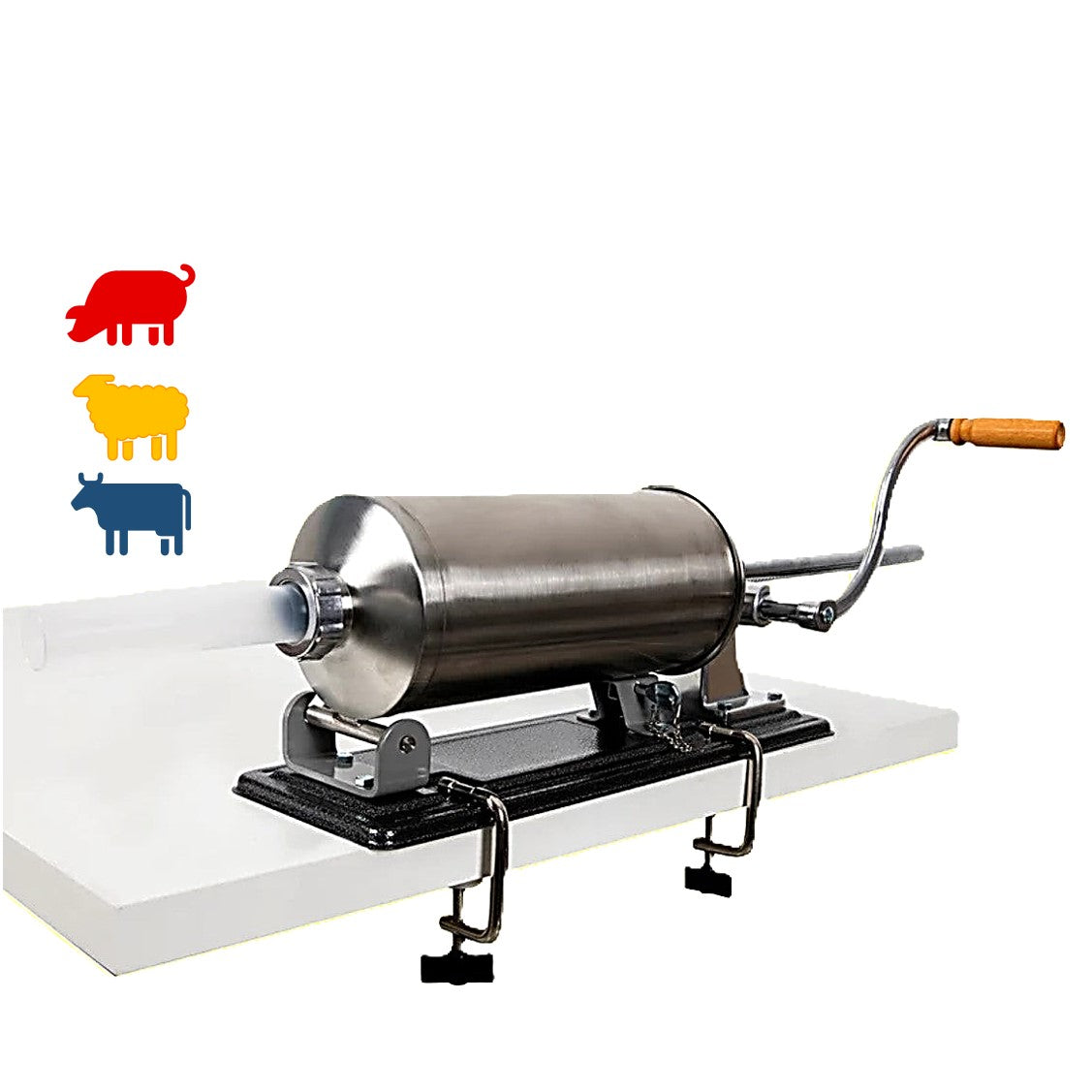 eMESERIASUL.RO Aparat Umplut Carnati Orizontal, 4kg, cu 5 Palnii incluse, Porc-Vita-Oaie, POZA 3