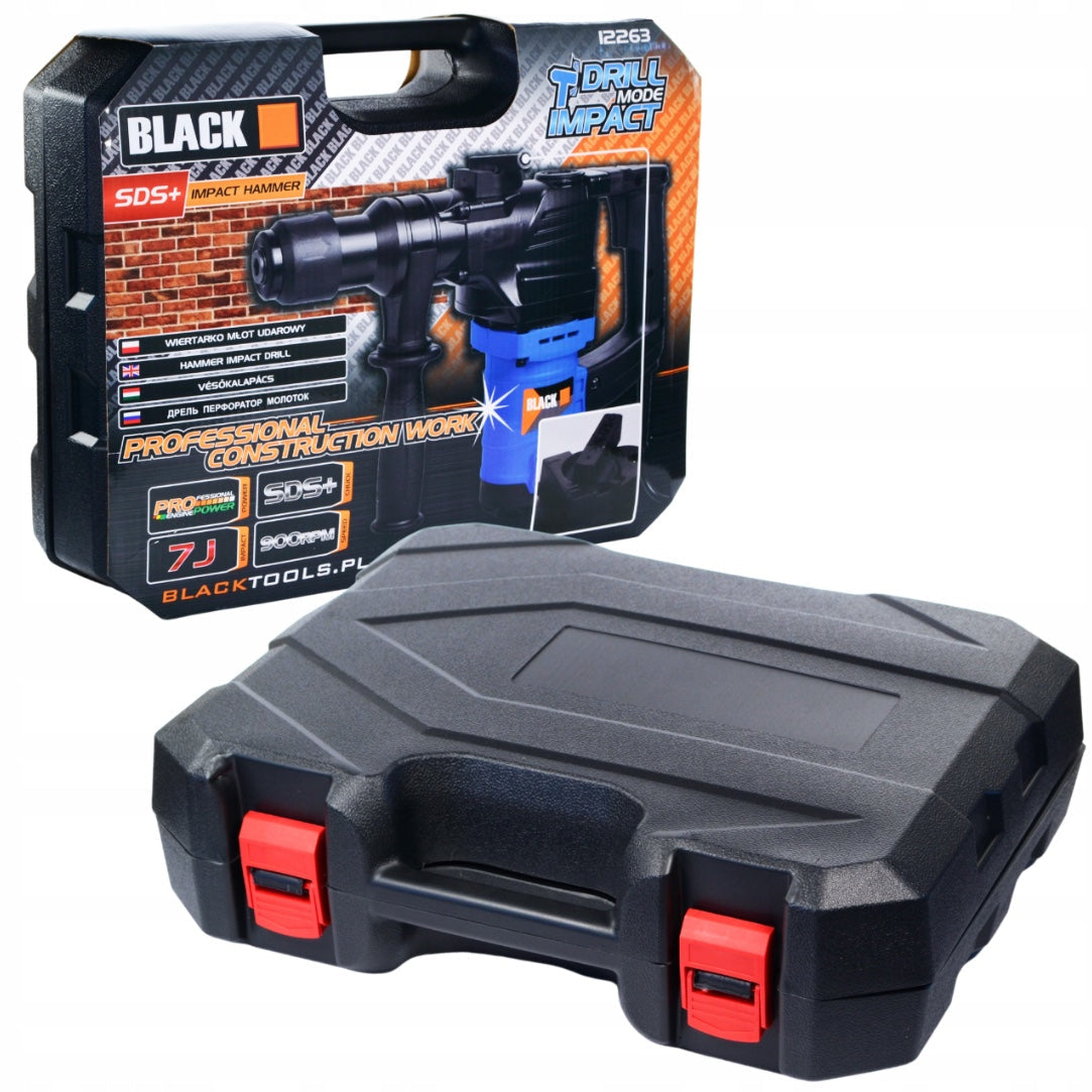 eMESERIASUL.RO Ciocan rotopercutor BLACK-SQUARE PORTONERO B12263, 1450W, 900RPM, SDS+, POZA 9