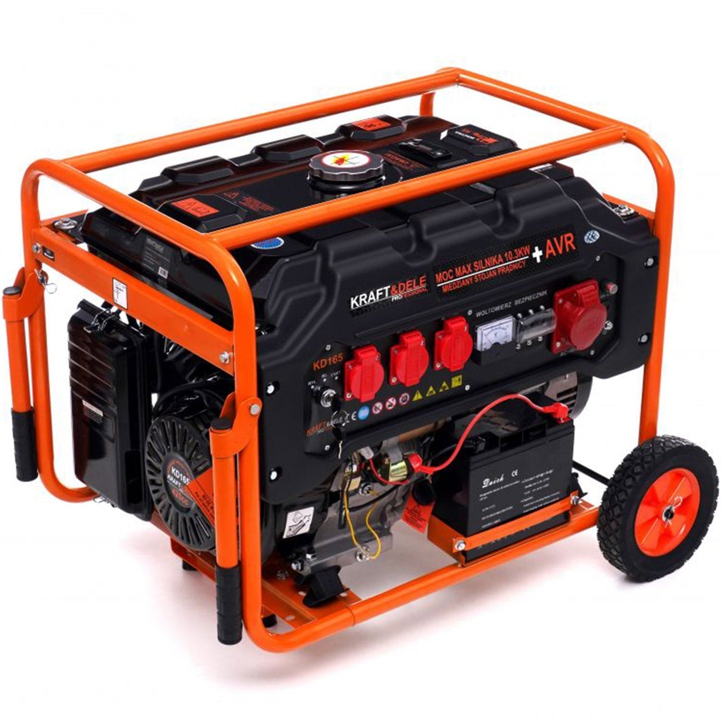 eMESERIASUL.RO Generator curent TRIFAZAT (380V) si MONIFAZAT (220V), KRAFTMEN K165, 15CP, stabilizator tensiune (AVR), pornire la cheie, POZA 1