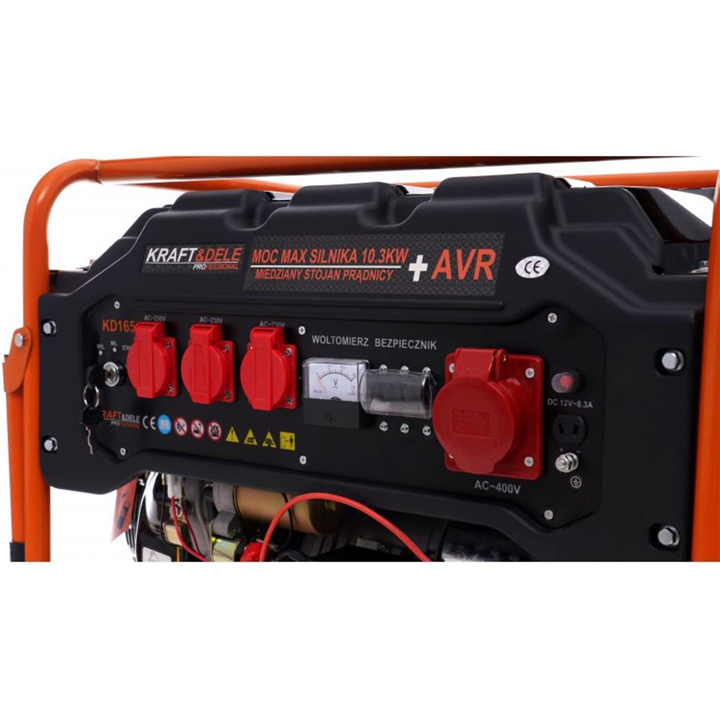 eMESERIASUL.RO Generator curent TRIFAZAT (380V) si MONIFAZAT (220V), KRAFTMEN K165, 15CP, stabilizator tensiune (AVR), pornire la cheie, POZA 12