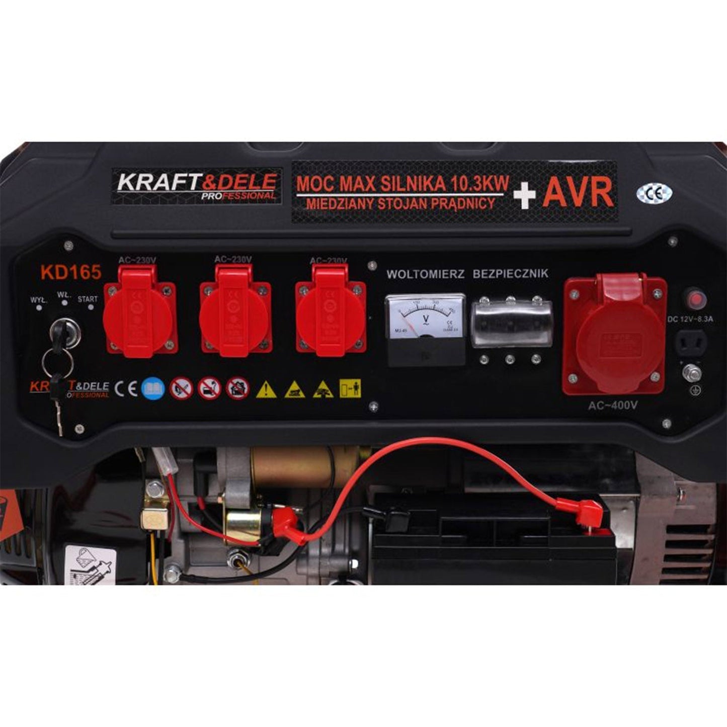 eMESERIASUL.RO Generator curent TRIFAZAT (380V) si MONIFAZAT (220V), KRAFTMEN K165, 15CP, stabilizator tensiune (AVR), pornire la cheie, POZA 13