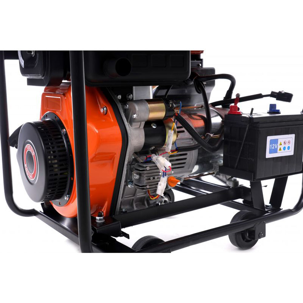 eMESERIASUL.RO Generator curent diesel KRAFTMEN K167, 230V, stabilizator tensiune (AVR), roti transport si pornire la cheie, POZA 10
