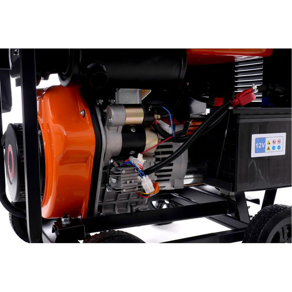 eMESERIASUL.RO Generator curent diesel KRAFTMEN K168, 230V, stabilizator tensiune (AVR), roti transport si pornire la cheie, POZA 10