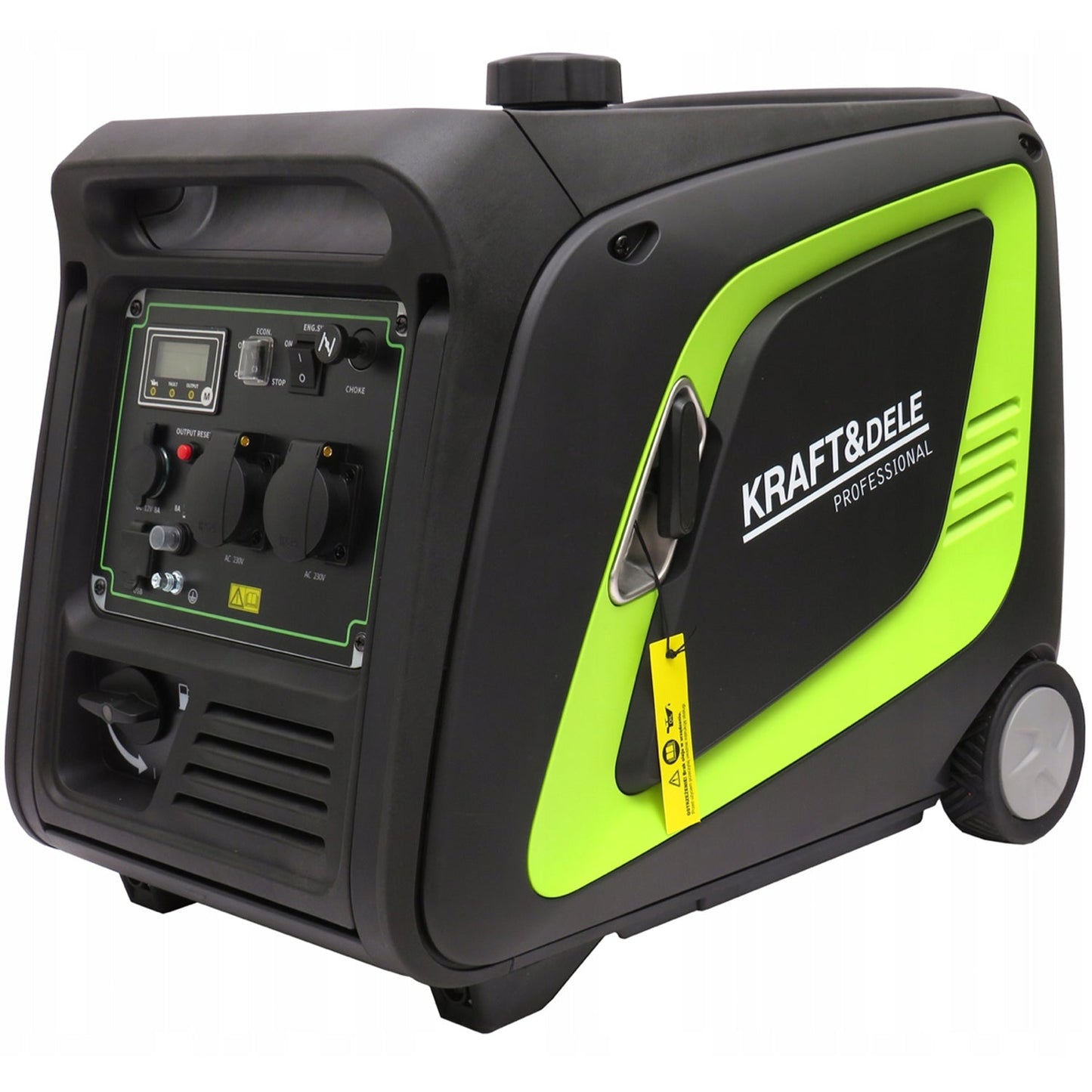 eMESERIASUL.RO Generator curent silentios profesional KRAFTMEN K686, 230V, 4 timpi, stabilizator tensiune (AVR), roti transport, accesorii incluse, POZA 3