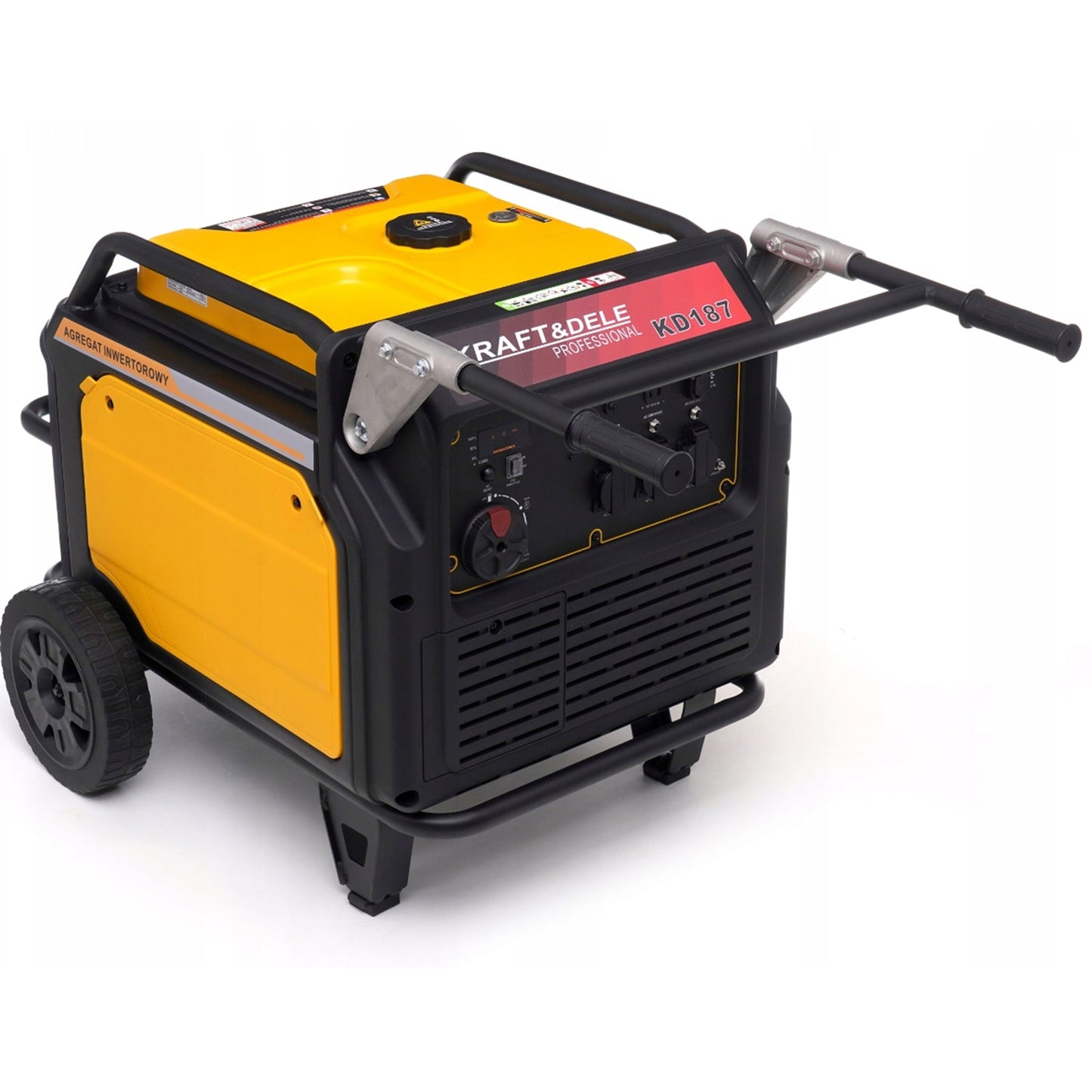 eMESERIASUL.RO Generator curent silentios profesional KRAFTMEN K187, 220V, 4 timpi, stabilizator tensiune (AVR), roti transport, POZA 11