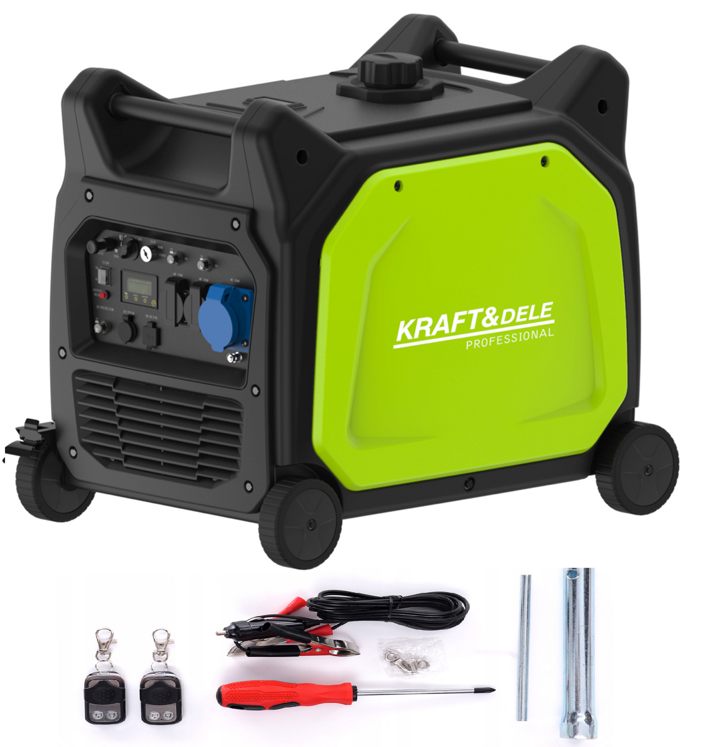 eMESERIASUL.RO Generator curent silentios profesional KRAFTMEN K682, 230V, stabilizator tensiune (AVR), roti transport si pornire la cheie, POZA 2