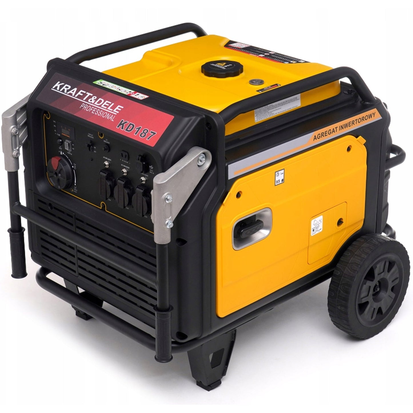 eMESERIASUL.RO Generator curent silentios profesional KRAFTMEN K187, 220V, 4 timpi, stabilizator tensiune (AVR), roti transport, POZA 6