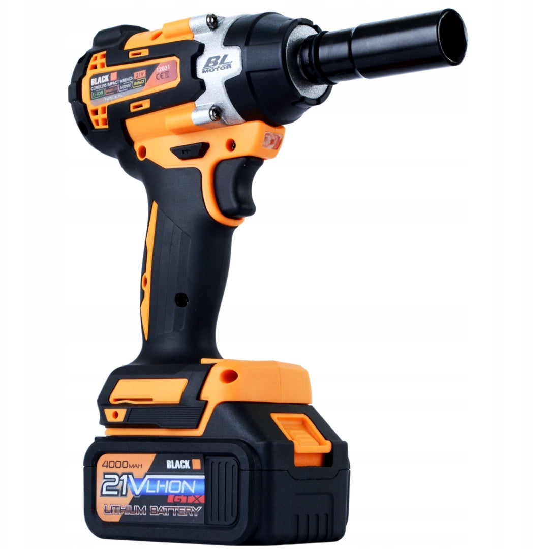 eMESERIASUL.RO Masina de insurubat cu impact, motor fara perii cu 2 acumulatori 21V, BLACK-SQUARE PORTONERO B12031, 500Nm, POZA 5