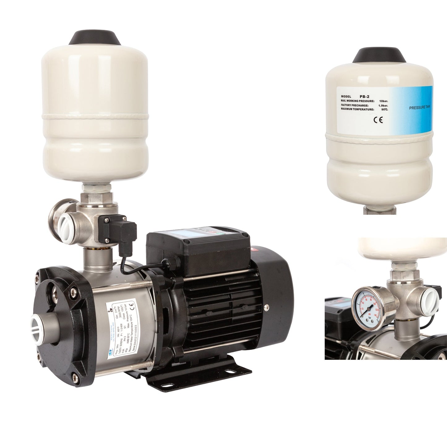 eMESERIASUL.RO Mini hidrofor AquaTechnica, 8L, 1 Kw, 33.3l/min, H refulare 54m, POZA 1