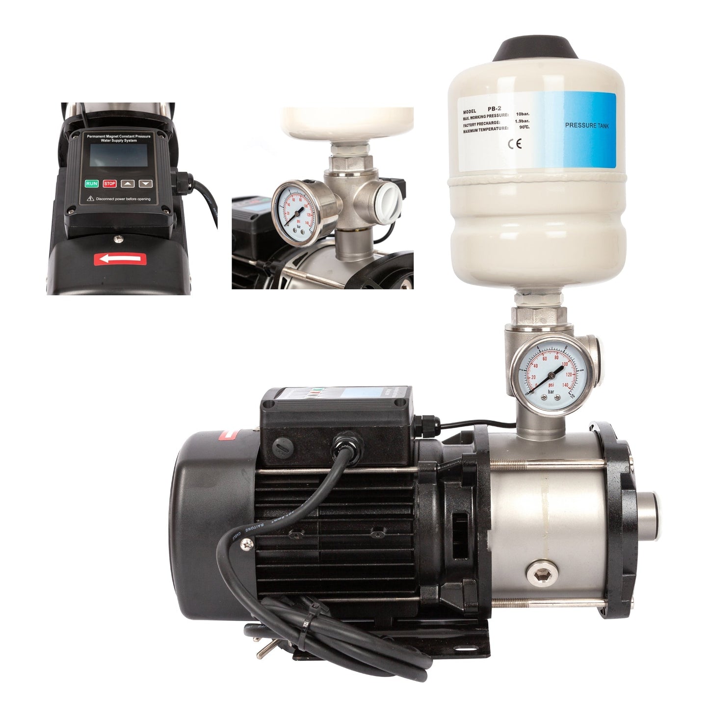 eMESERIASUL.RO Mini hidrofor AquaTechnica, 8L, 1 Kw, 33.3l/min, H refulare 54m, POZA 2