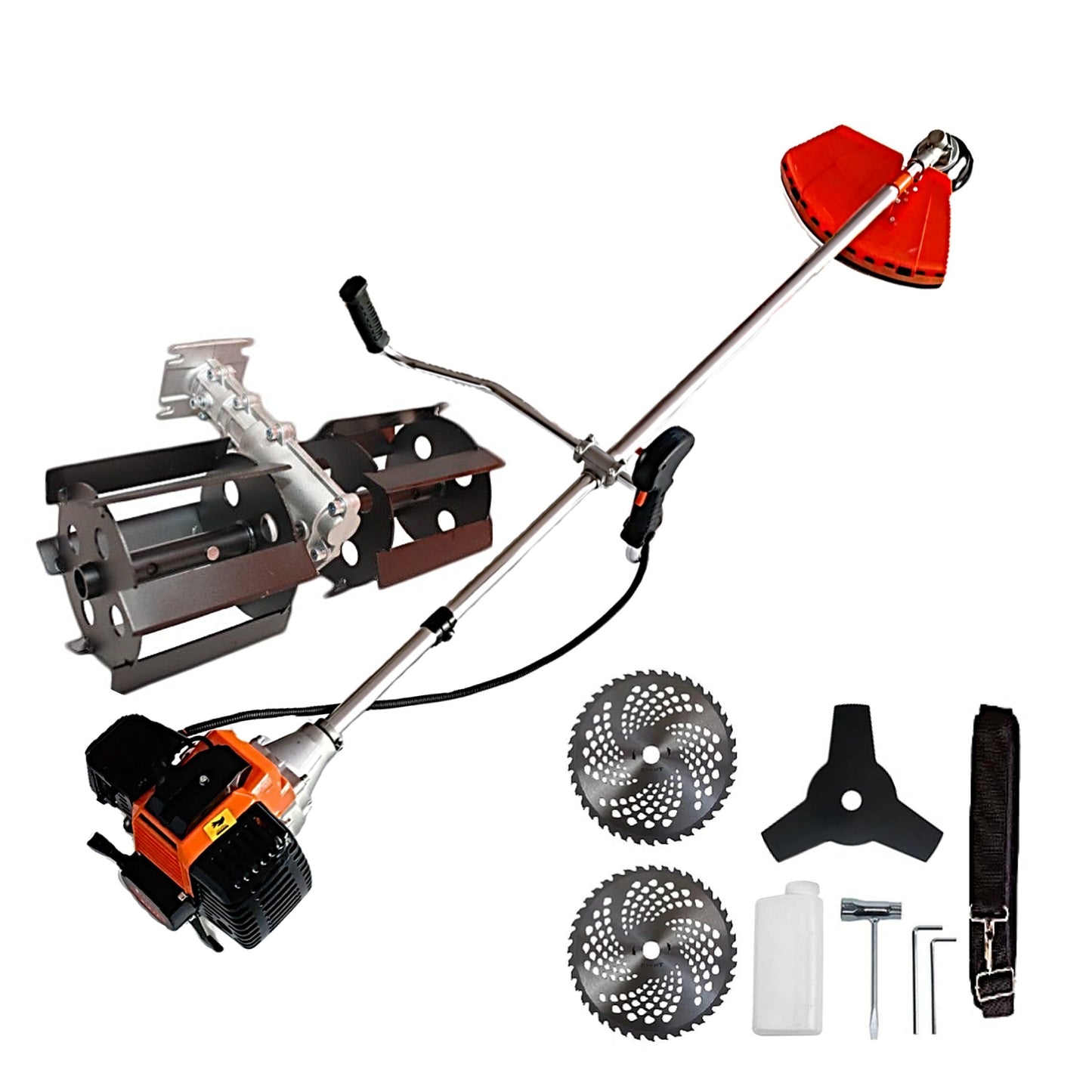 eMESERIASUL.RO Motocoasa pe benzina URAL 7* PROFESSIONAL, 52cc, 6CP, Accesorii Incluse, Disc Stea, 2xVIDIA, PRASITOARE, POZA 1