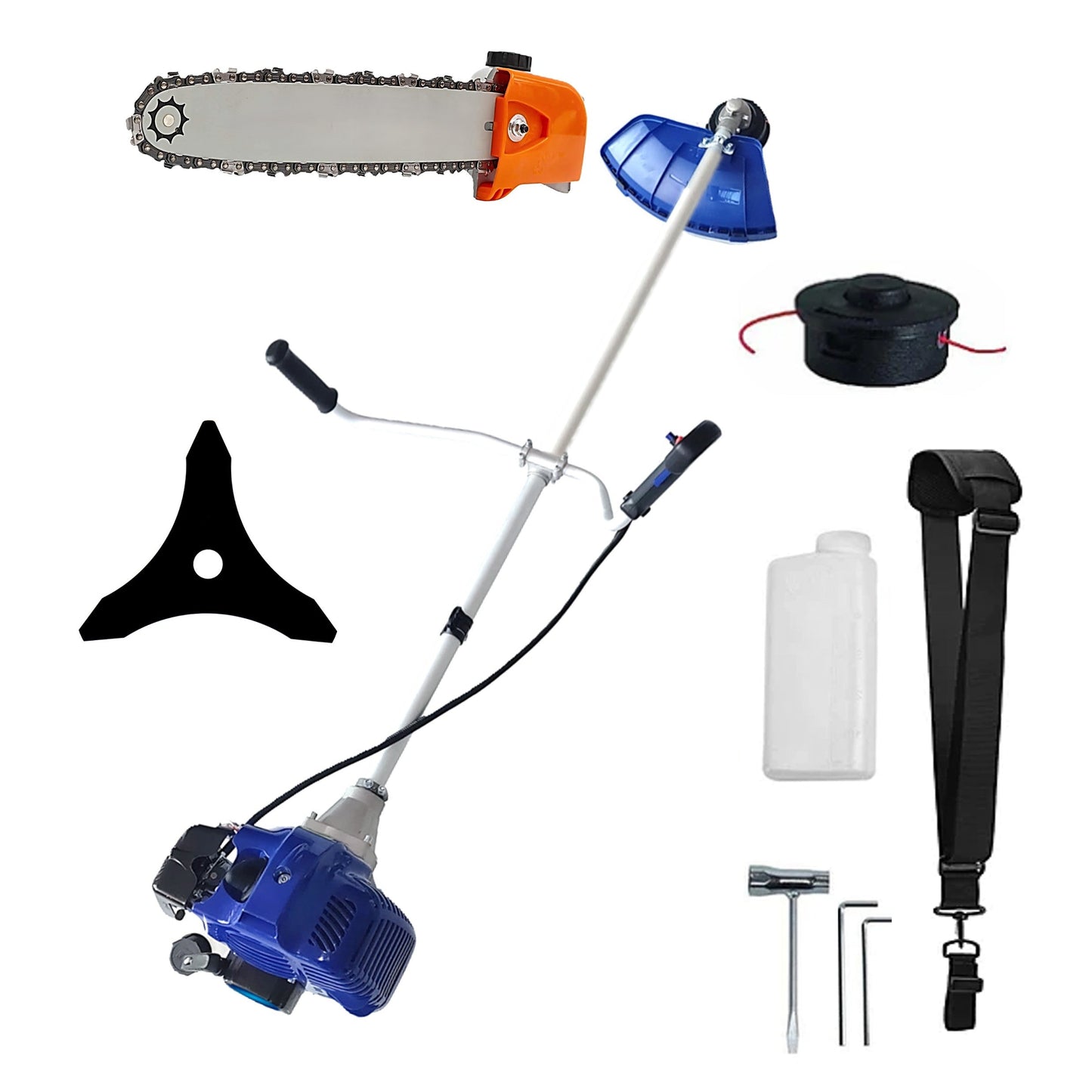 eMESERIASUL.RO Motocositoarea FERMIERULUI-GOSPODAR, Blue-Efficient, Accesorii si 1xDisc, ALBASTRU-3.4CP, Plus CAP DRUJBA, POZA 1