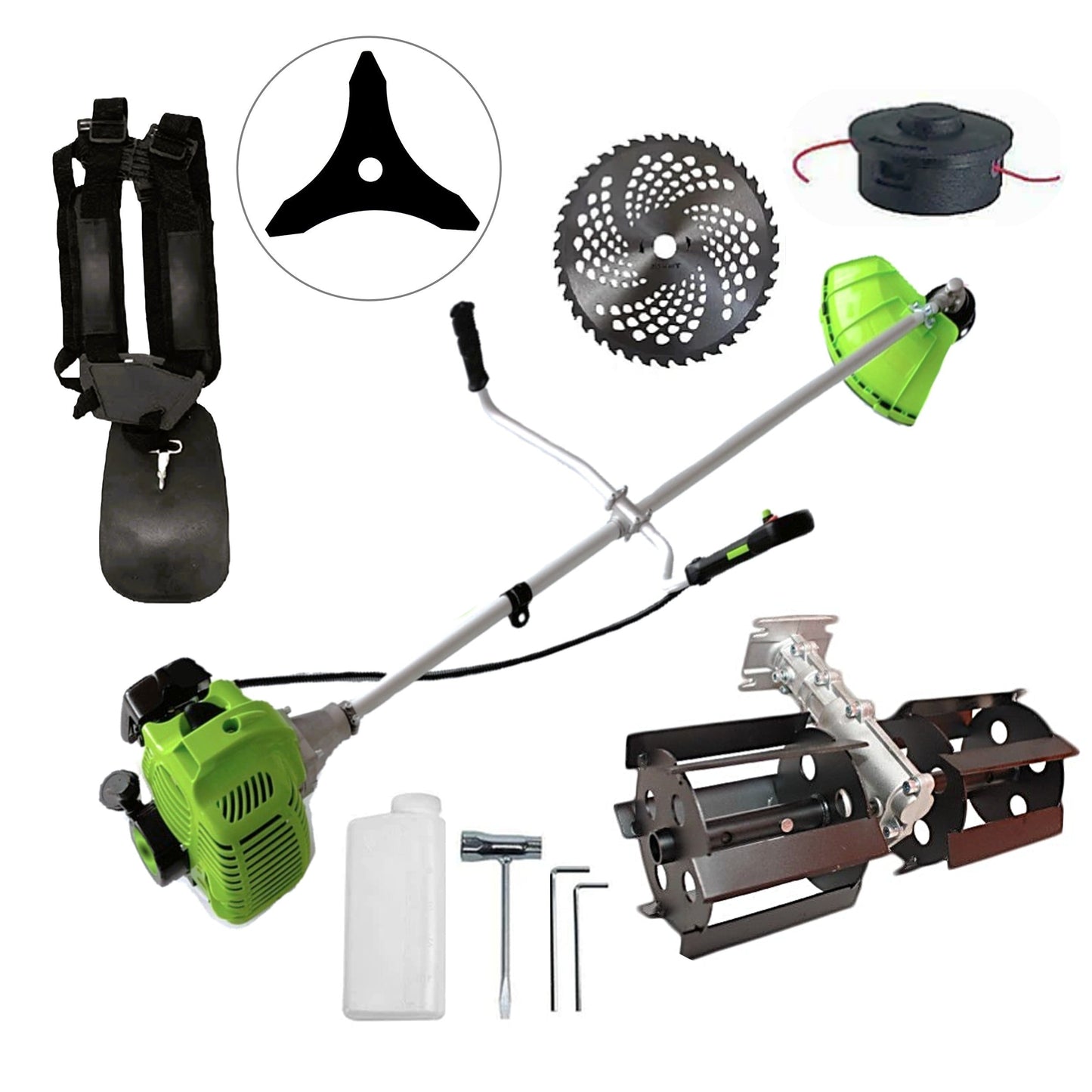 eMESERIASUL.RO Motocositoarea FERMIERULUI-GOSPODAR, Consum Mic, Accesorii si 2xDisc, VERDE-3.4CP, PLUS PRASITOARE, POZA 1