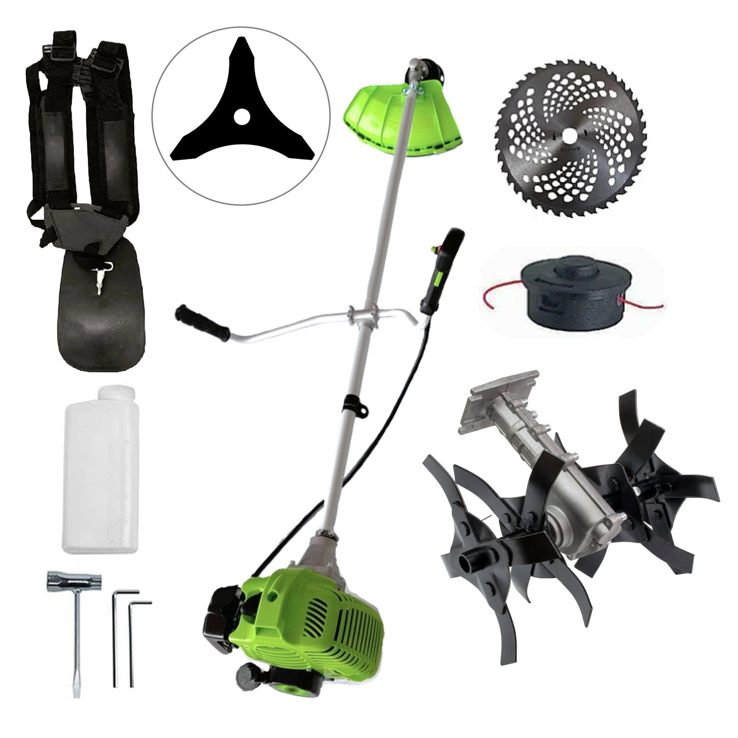 eMESERIASUL.RO Motocositoarea FERMIERULUI-GOSPODAR, Consum Mic, Accesorii si 2xDisc, VERDE-3.4CP, PLUS CULTIVATOR, POZA 1