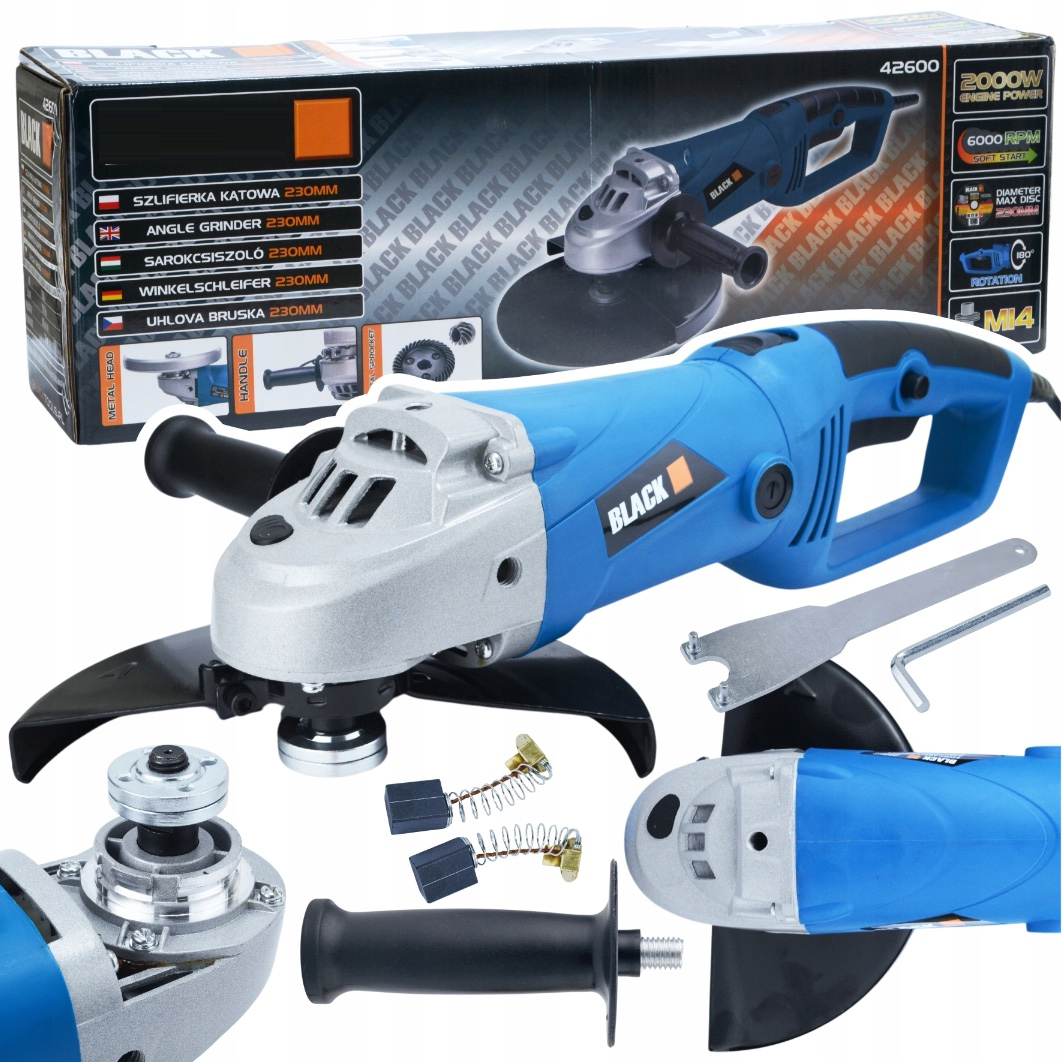 eMESERIASUL.RO Polizor unghiular/ Flex BLACK-SQUARE PORTONERO B42600, 2000W, 6000RPM, pentru disc D230mm, POZA 6