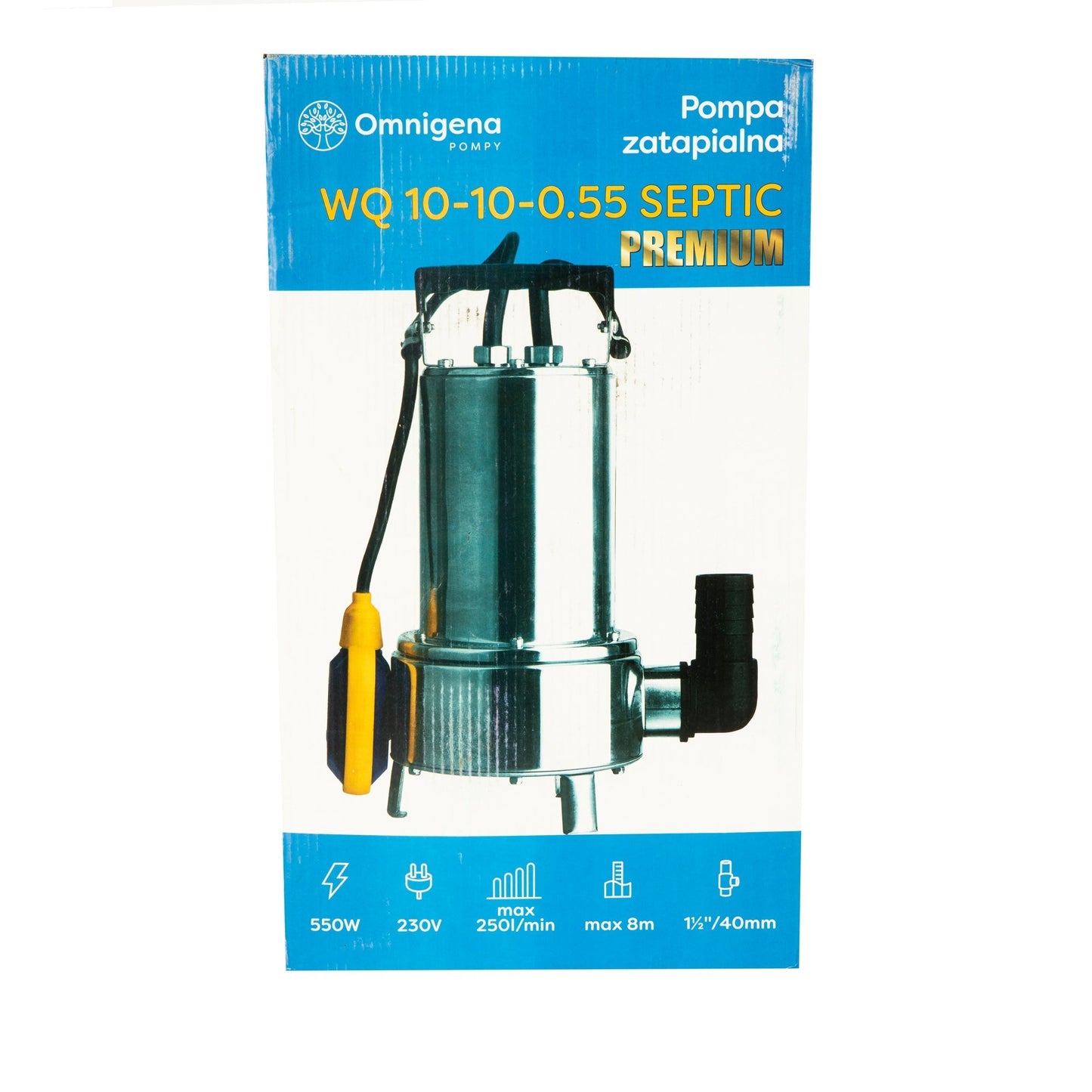 eMESERIASUL.RO Pompa apa murdara OMNI (Polonia) WQ 10-10-0.55 SEPTIC, 0.55kW, debit 250l/min, H refulare 8m, submersibila, POZA 6