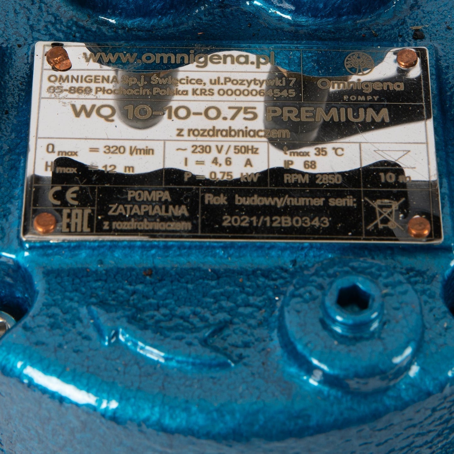 eMESERIASUL.RO Pompa apa murdara cu tocator OMNI (Polonia) WQ 10-10-0,75, 0.75KW, debit 250l/min, H refulare 12m, submersibila, POZA 4