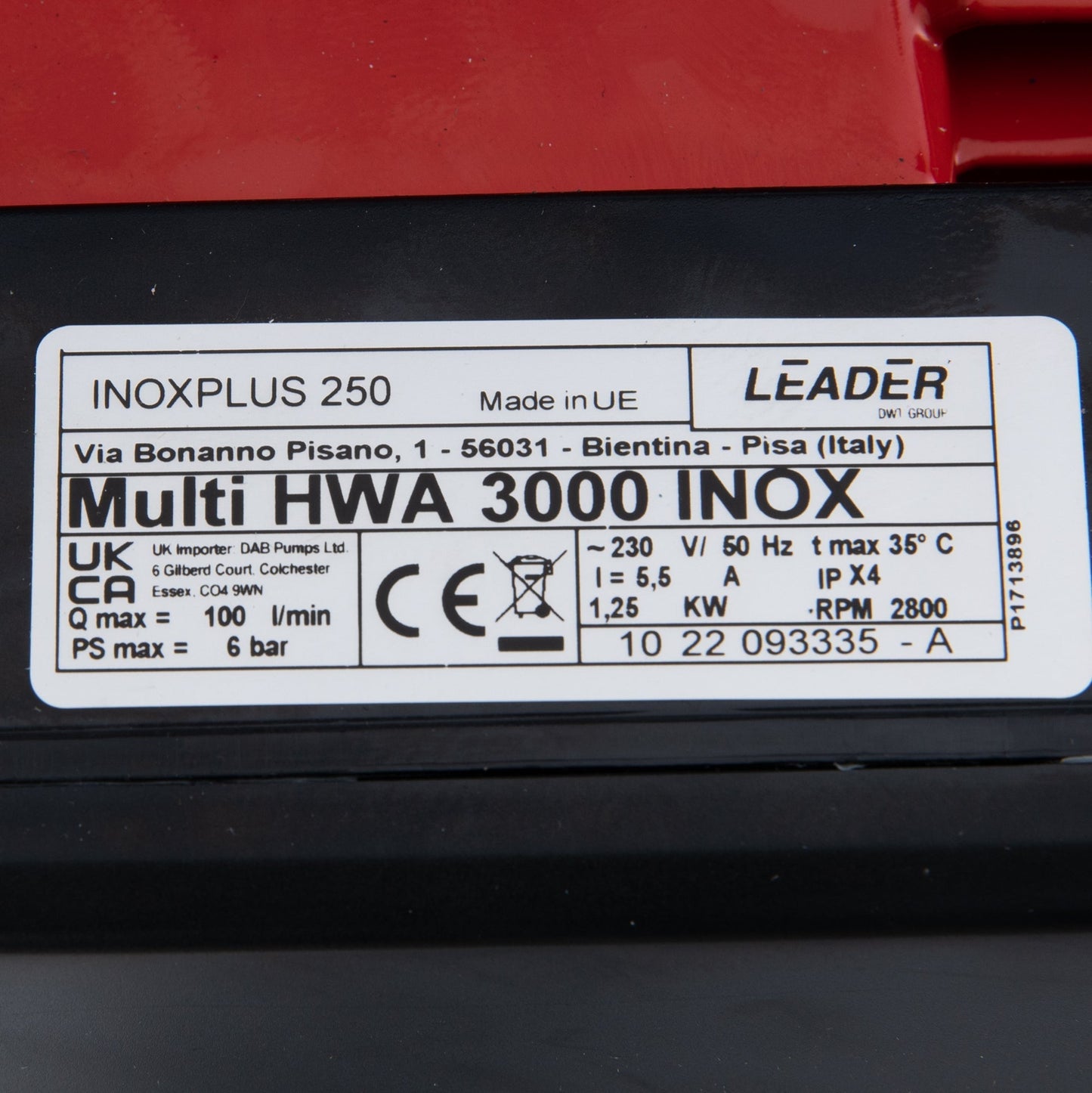 eMESERIASUL.RO Pompa de suprafata OMNI (Polonia) Multi HWA 3000 INOX, 230V, 1.25kW, 100l/min, H refulare 60m, POZA 6