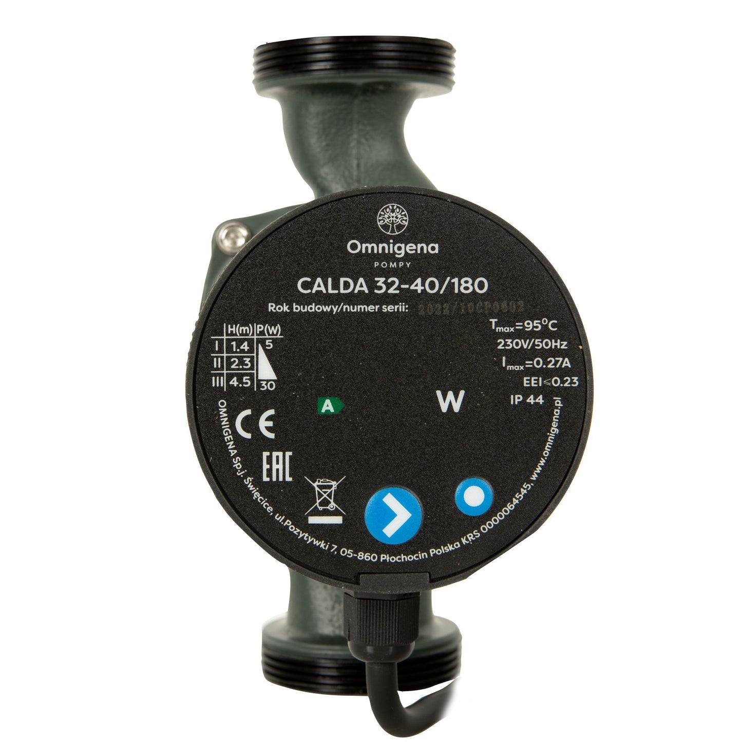 eMESERIASUL.RO Pompa recirculare centrala OMNI (Polonia) CALDA 32-40/180, debit 50l/min, putere 22W, POZA 2
