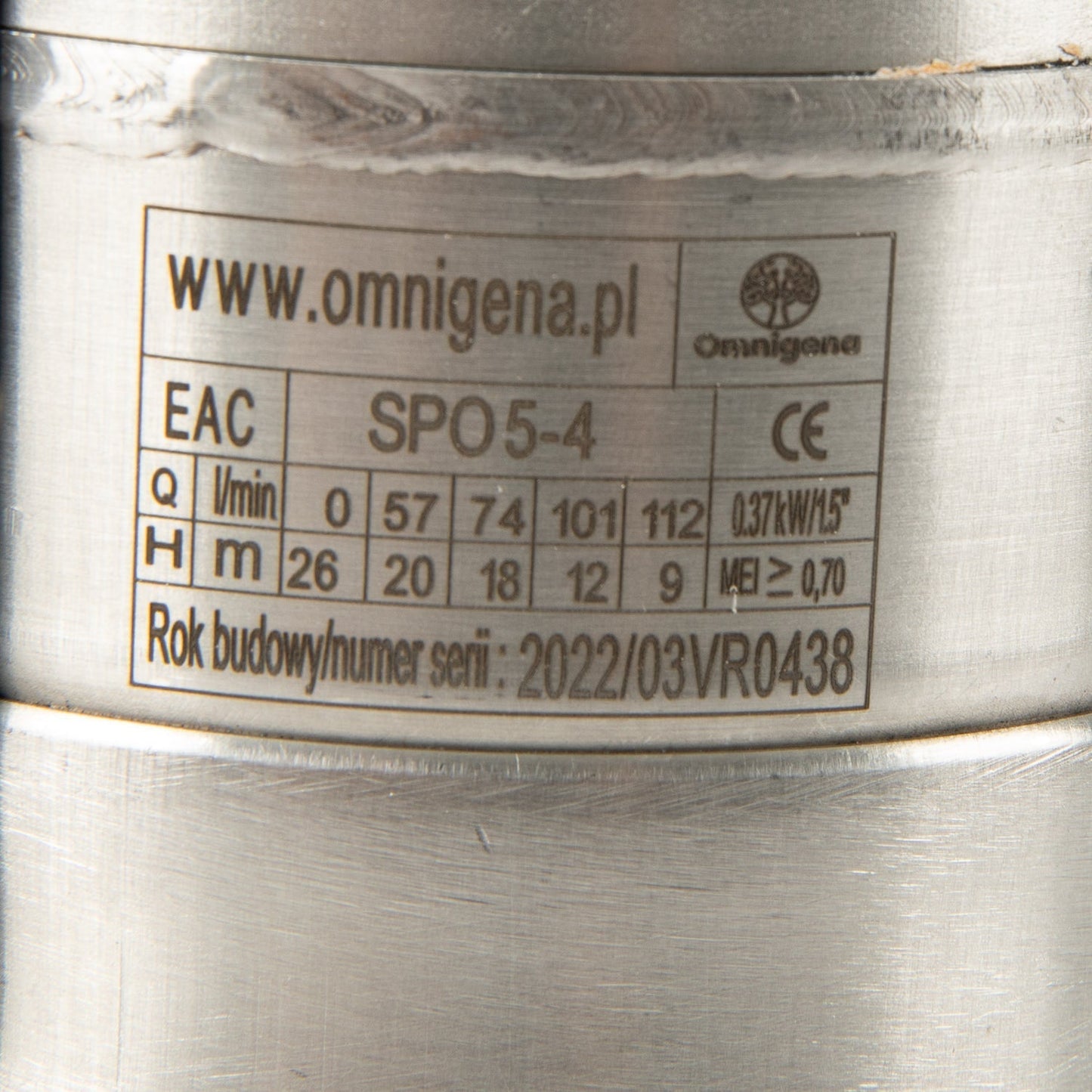 eMESERIASUL.RO Pompa submersibila OMNI (Polonia) 4SPO 5- 4, 230V, 0.37W, debit 111l/min, H refulare 26m, POZA 4