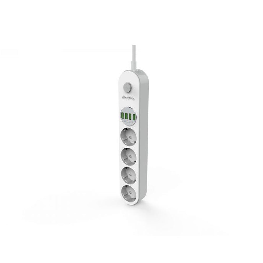 eMESERIASUL.RO Prelungitor electric 2m cu intrerupator KRAFTMEN K4030 4 prize, 4 mufe USB, POZA 3