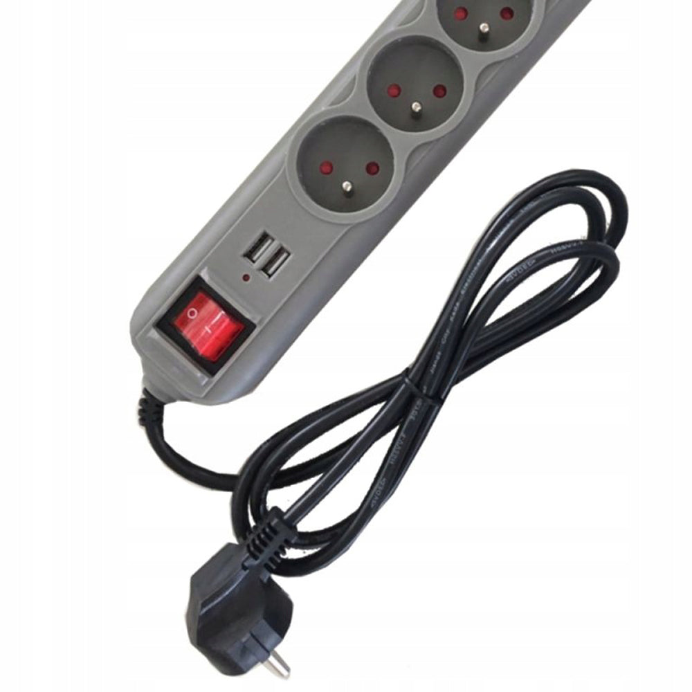 eMESERIASUL.RO Prelungitor electric cu 5 prize, 2 mufe USB si intrerupator KRAFTMEN K4034, lungime 3m, POZA 5