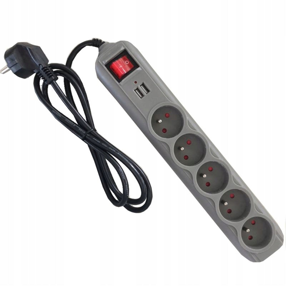 eMESERIASUL.RO Prelungitor electric cu 5 prize, 2 mufe USB si intrerupator KRAFTMEN K4034, lungime 3m, POZA 2