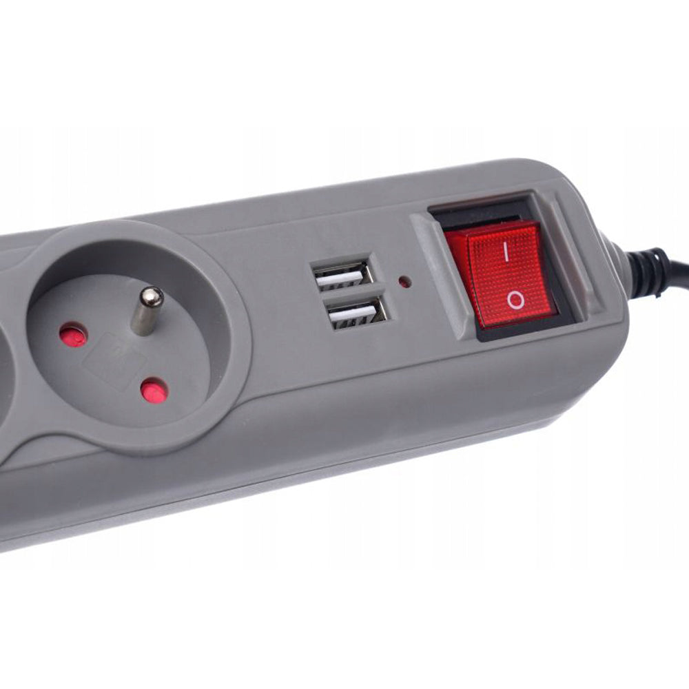 eMESERIASUL.RO Prelungitor electric cu 5 prize, 2 mufe USB si intrerupator KRAFTMEN K4034, lungime 3m, POZA 8