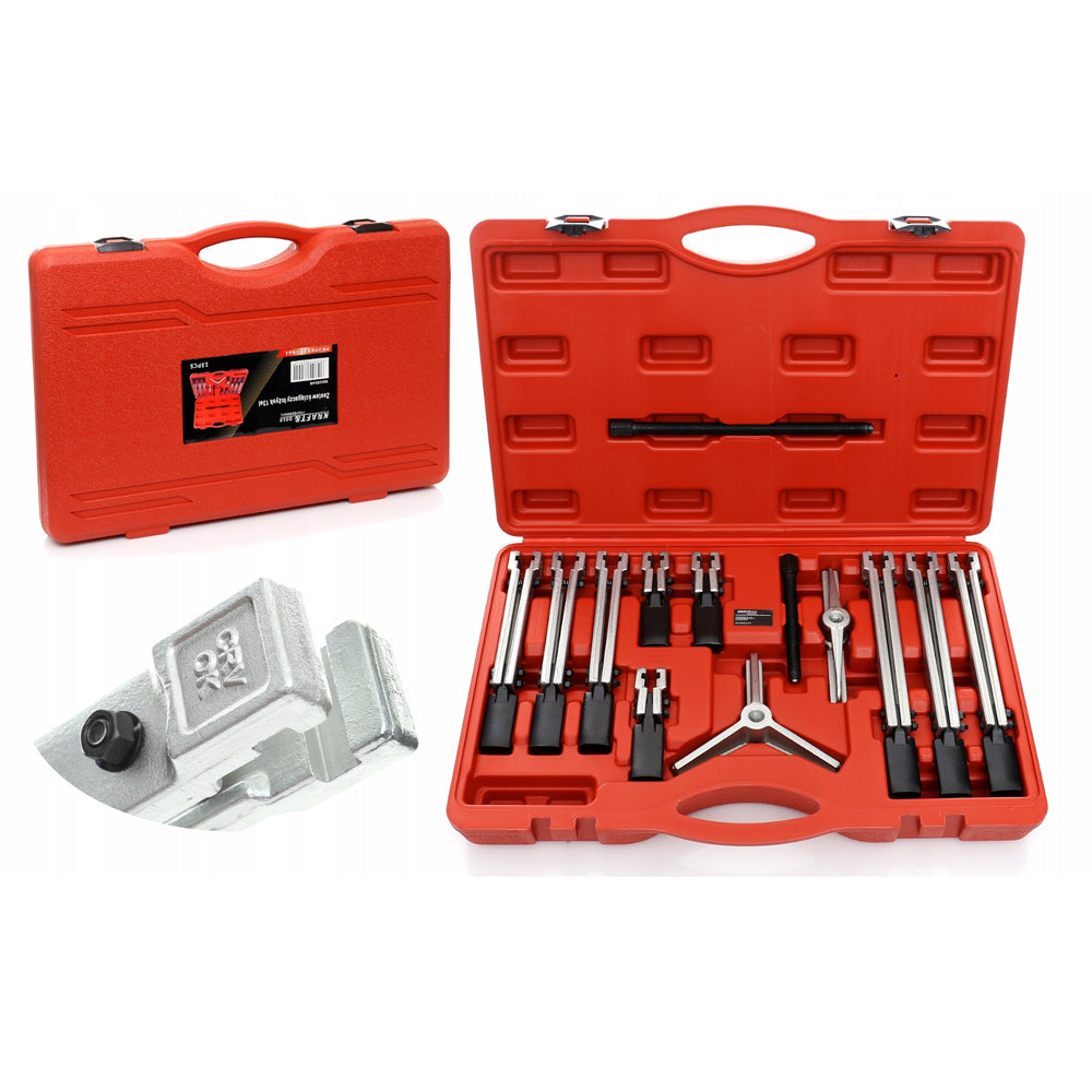 eMESERIASUL.RO SET Extractor cu dubla-prinde pentru rulmenti si bucse, KRAFTMEN K10148, 13 elemente, cutie plastic inclusa, POZA 3