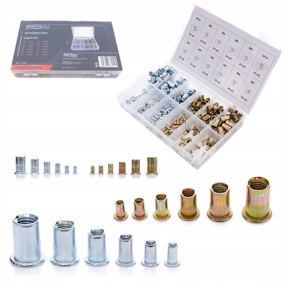 eMESERIASUL.RO SET Flanse cilindrice tip nit, cu filet interior KRAFTMEN K10486, 300 buc, POZA 2