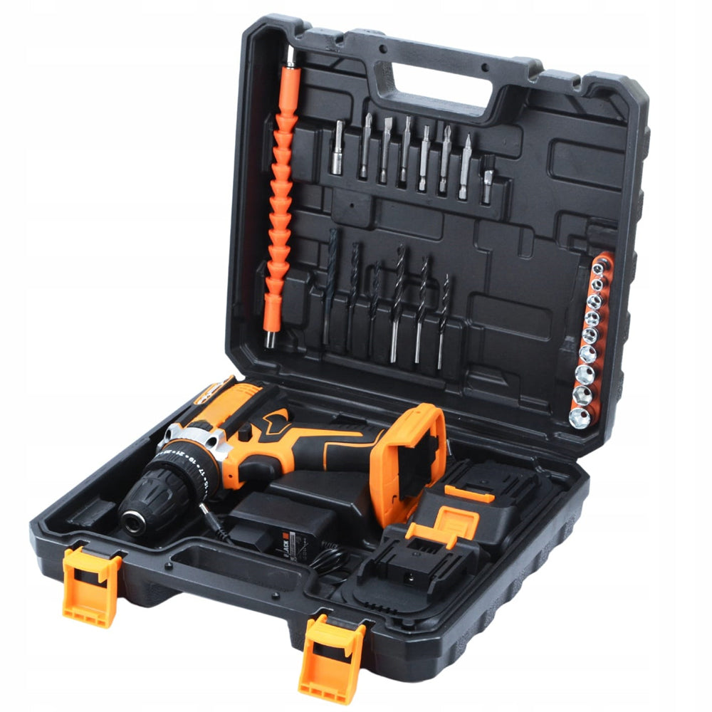 eMESERIASUL.RO SET Masina de insurubat si gaurit pe acumulator 12V, BLACK-SQUARE PORTONERO B12069, accesorii si valiza incluse, POZA 7