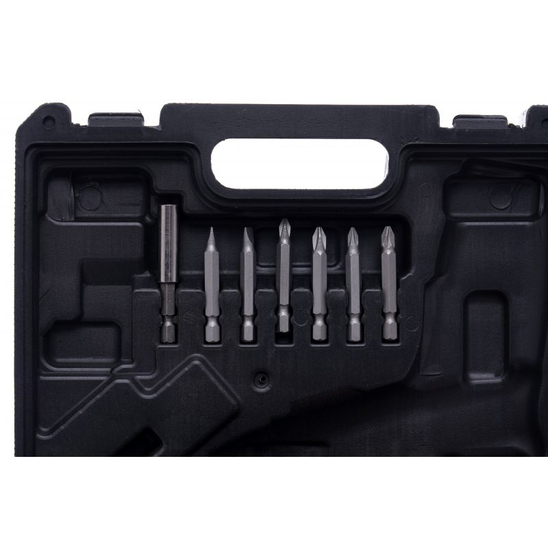 eMESERIASUL.RO SET Surubelnita electrica pe acumulator KRAFTMEN K1577, include 1 acumulator 3.6 V, 6 tubulare si 30 biti, POZA 9
