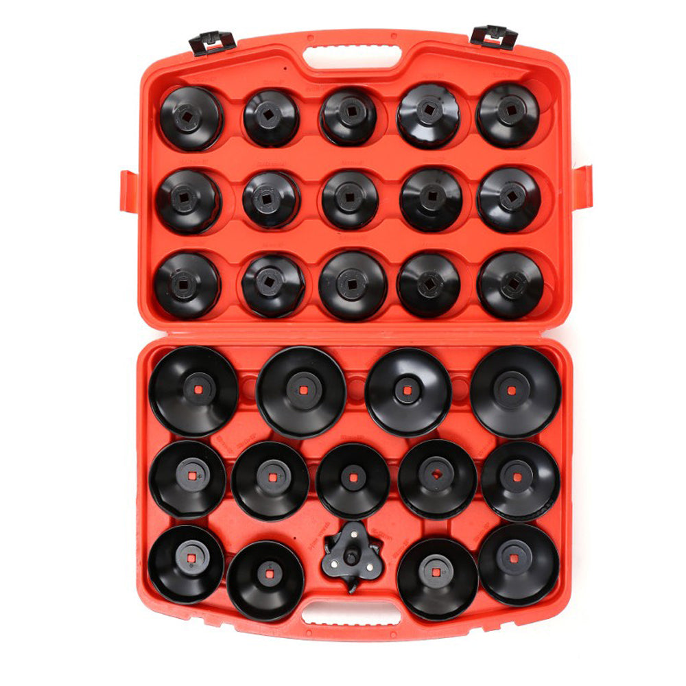 eMESERIASUL.RO SET TUBULARE (capace) desfacere filtre de ulei auto KRAFTMEN K10502, include 28+1 elemente, DRIVE 1/2" si 3/4", POZA 1