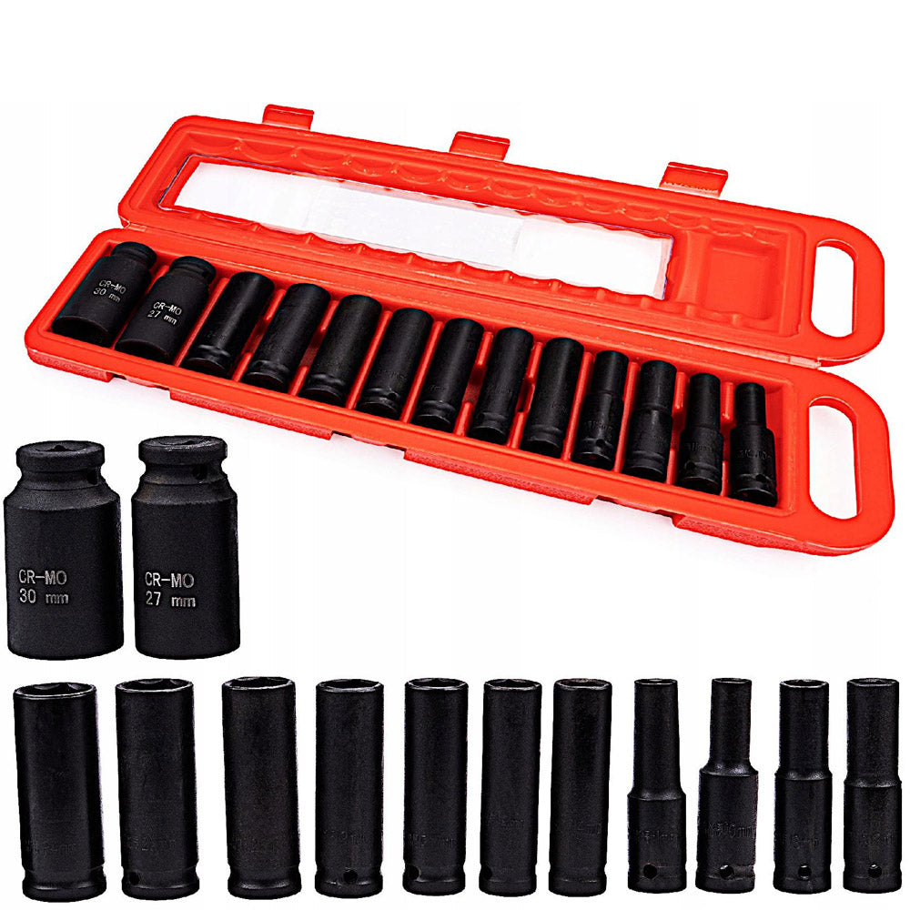 eMESERIASUL.RO Set 13 CHEI Tubulare (prize) cu impact KRAFTMEN K10521, Drive interior 1/2", 10-30mm, valiza transport inclusa, POZA 2