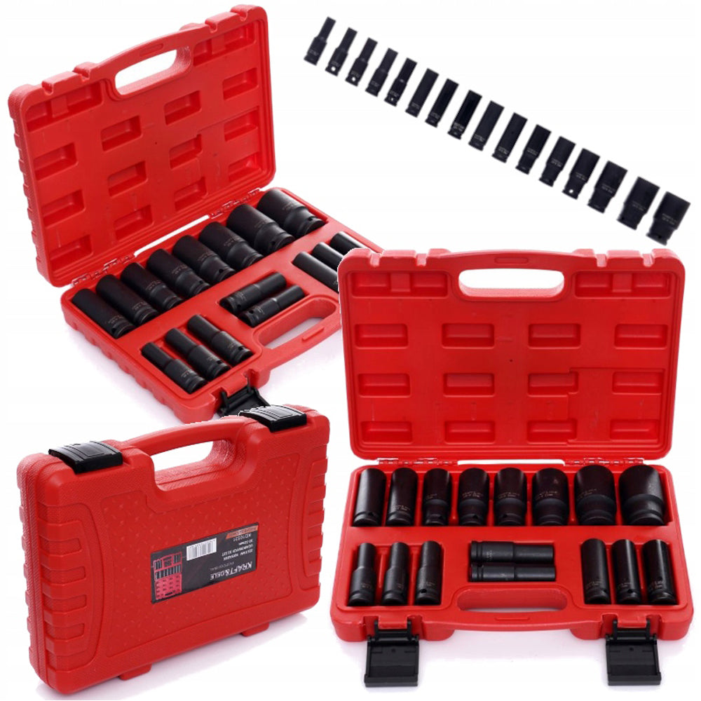 eMESERIASUL.RO Set 16 CHEI Tubulare (prize) cu impact KRAFTMEN K10531, Drive interior 1/2", 10-32mm, valiza transport inclusa, POZA 2