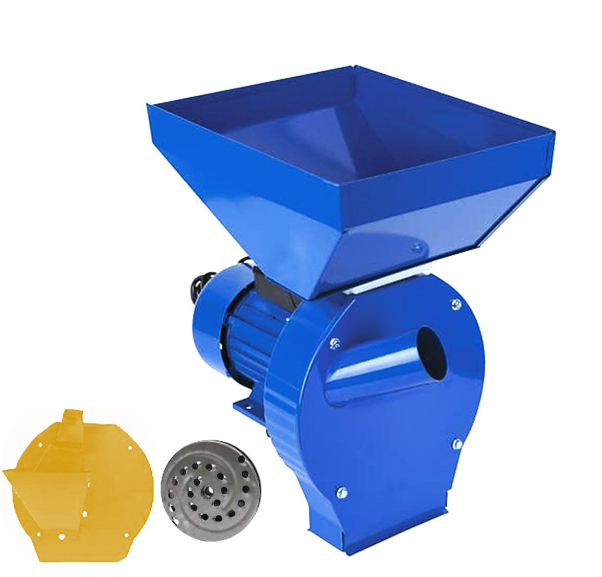 eMESERIASUL.RO Set Moara cereale, stiuleti si legume (3 in 1) Alpin-PROFI seria E, 3.9kW, Albastra cu ciocanele, CUVA MARE si razatoare legume-fructe, POZA 4