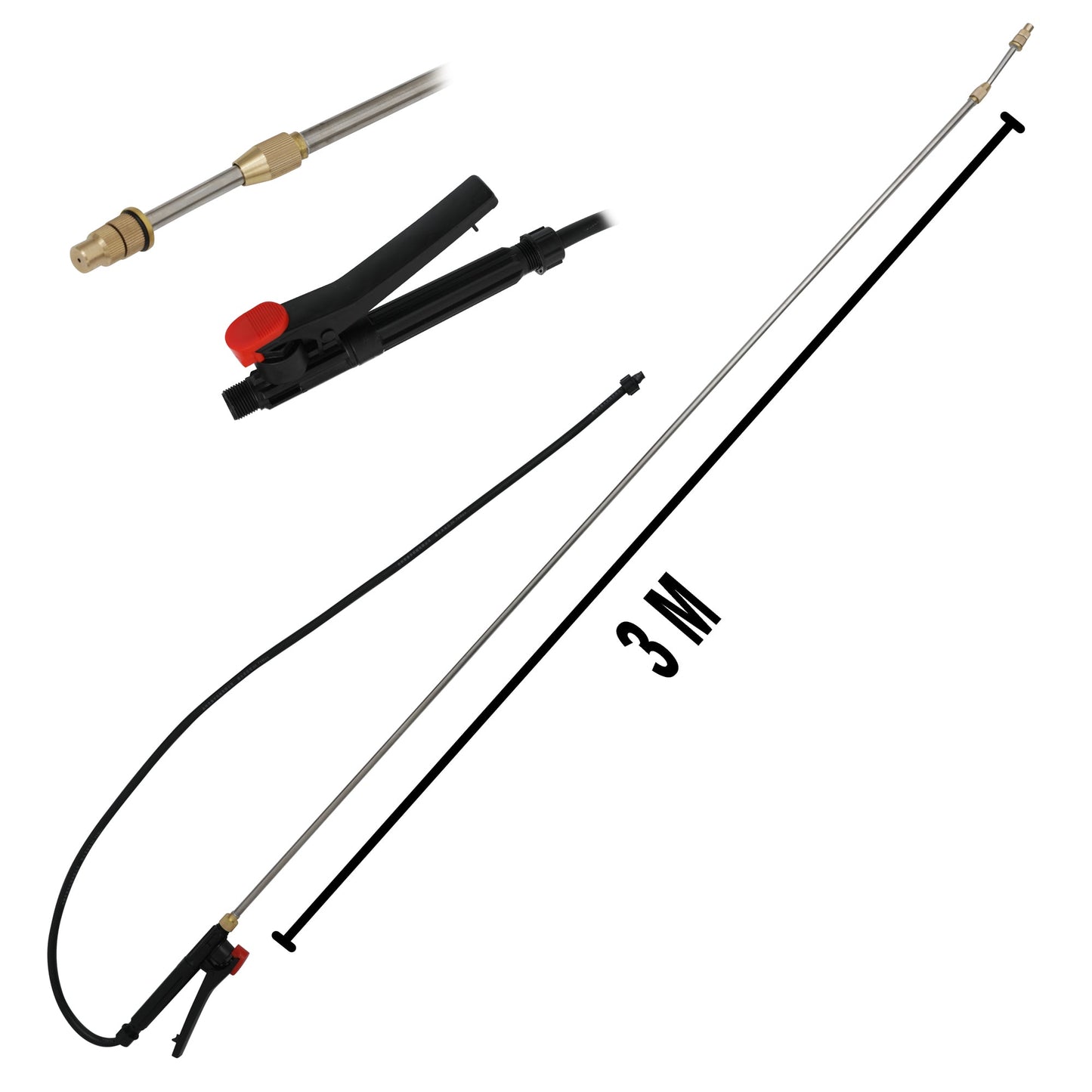 eMESERIASUL.RO Set Pompa de stropit cu acumulator Pandora 12L + Atomizor + Set Lance telescopica stropit de 3m, vermorel, POZA 5