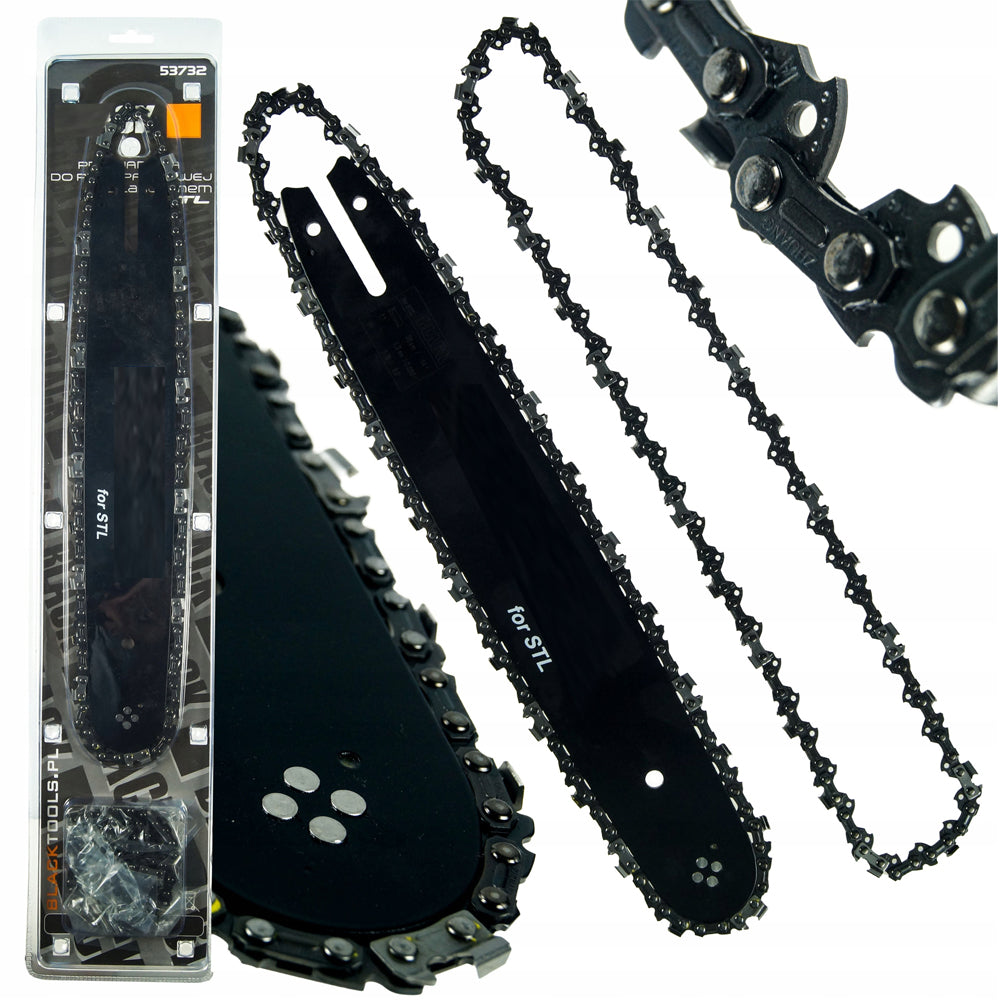 eMESERIASUL.RO Set lama + 2 lanturi drujba, BLACK-SQUARE PORTONERO B53735, Lama 38cm, Pas lant 0.325", Nr.zale 64, POZA 1