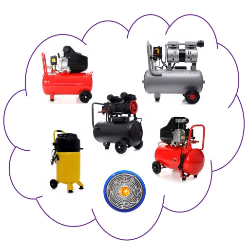 Compresor de aer profesional pentru atelier, bricolaj și uz casnic, disponibil pe eMESERIAȘUL.ro – soluții fiabile, presiuni mari, capacități variate.