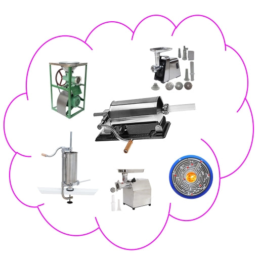 Mașini profesionale de umplut cârnați din inox alimentar – modele orizontale și verticale pentru uz casnic sau producție – disponibile pe eMESERIAȘUL.ro cu livrare rapidă și garanție.