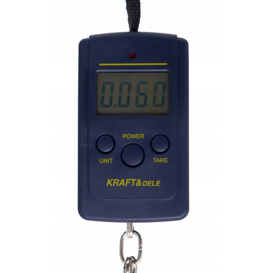 eMESERIASUL.RO Cantar de mana electronic cu carlig, 50Kg, KRAFTMEN K11414, Ecran LCD, alimentare baterii 2xAAA, POZA 1