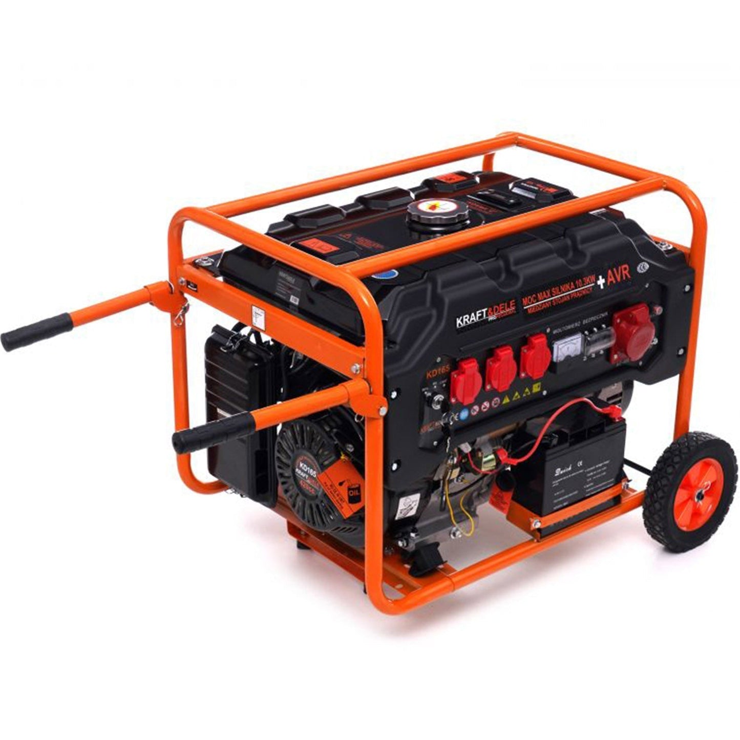 eMESERIASUL.RO Generator curent TRIFAZAT (380V) si MONIFAZAT (220V),  KRAFTMEN K165, 15CP, stabilizator tensiune (AVR), pornire la cheie, POZA 7