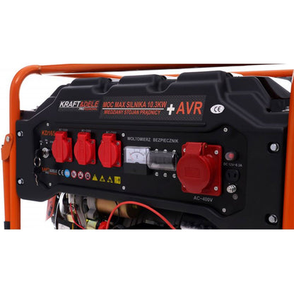 eMESERIASUL.RO Generator curent TRIFAZAT (380V) si MONIFAZAT (220V),  KRAFTMEN K165, 15CP, stabilizator tensiune (AVR), pornire la cheie, POZA 12