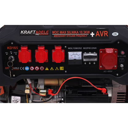 eMESERIASUL.RO Generator curent TRIFAZAT (380V) si MONIFAZAT (220V),  KRAFTMEN K165, 15CP, stabilizator tensiune (AVR), pornire la cheie, POZA 13