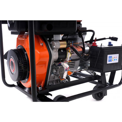 eMESERIASUL.RO Generator curent diesel KRAFTMEN K167, 230V, stabilizator tensiune (AVR), roti transport si pornire la cheie, POZA 10