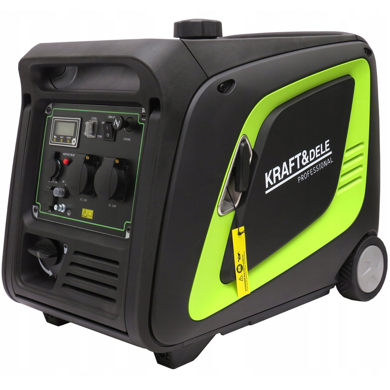 eMESERIASUL.RO Generator curent silentios profesional KRAFTMEN K686, 230V, 4 timpi, stabilizator tensiune (AVR), roti transport, accesorii incluse, POZA 3