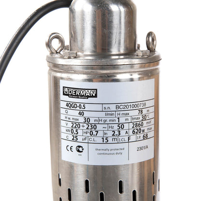 eMESERIASUL.RO Kit Hidrofor 24L cu pompa apa submersibila 0.5KW, 78m, 2.4m3/Ora, Liderman-Maxima 4QGD-0.5, Sistem premium complet, POZA 4