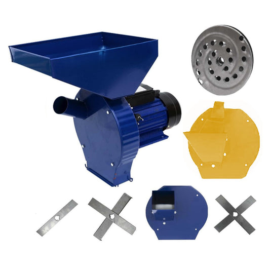 eMESERIASUL.RO Moara  cereale, stiuleti, lucerna si fructe/legume (4 in 1) Albastra Alpin-PROFI seria E, 3.9KW, Motor Electric Inclus, CUVA MARE, POZA 1