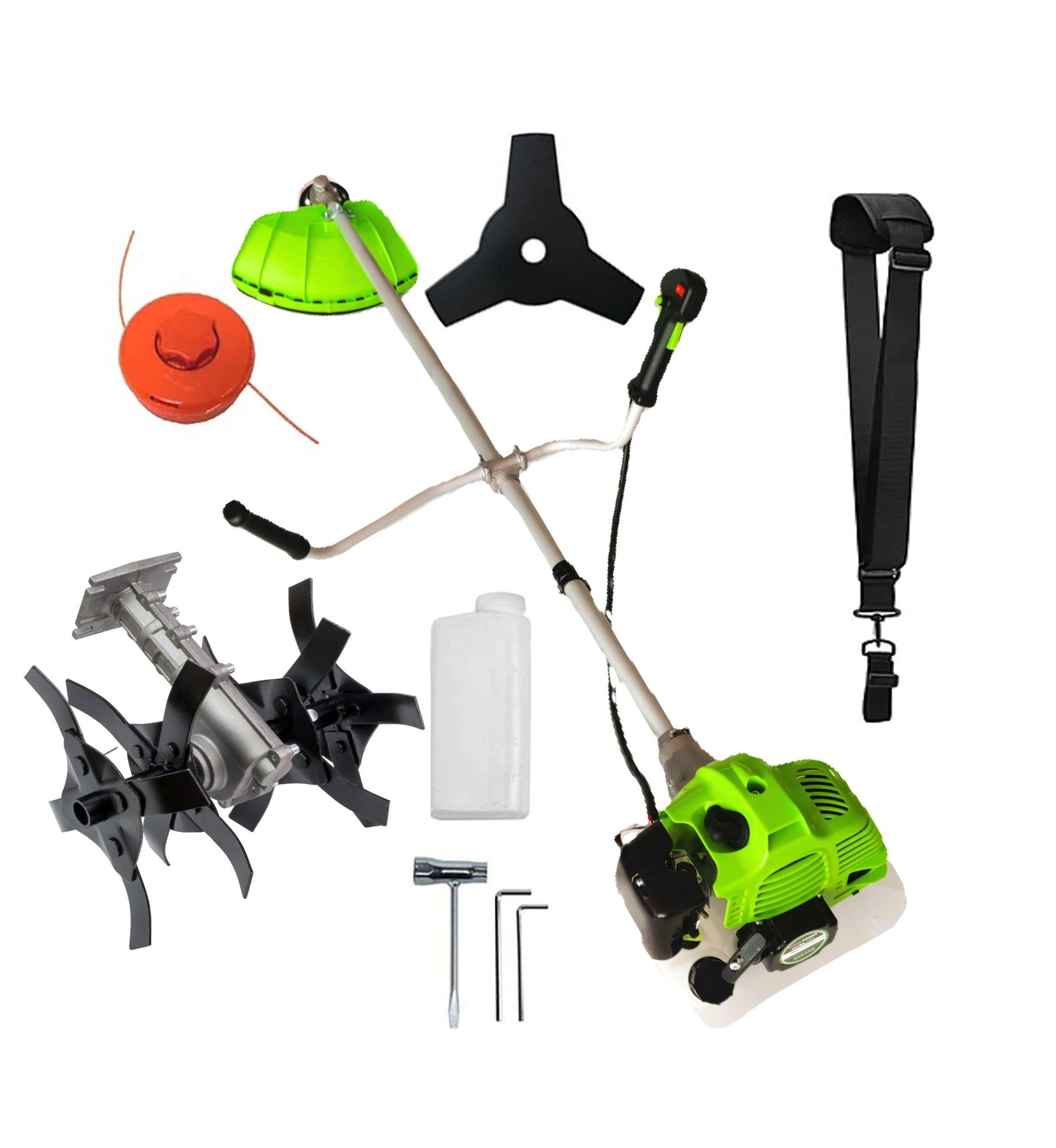 eMESERIASUL.RO Motocoasa pe benzina ALFA 7* PROFESSIONAL, Accesorii si 1xDisc Stea, 8CP, VERDE, PLUS CULTIVATOR, POZA 1