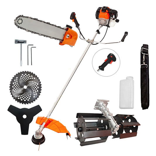 eMESERIASUL.RO Motocoasa pe benzina ALFA 7* PROFESSIONAL, Accesorii, 52cc-6CP, Disc Stea și VIDIA + CAP DRUJBA, + PRASITOARE, POZA 1